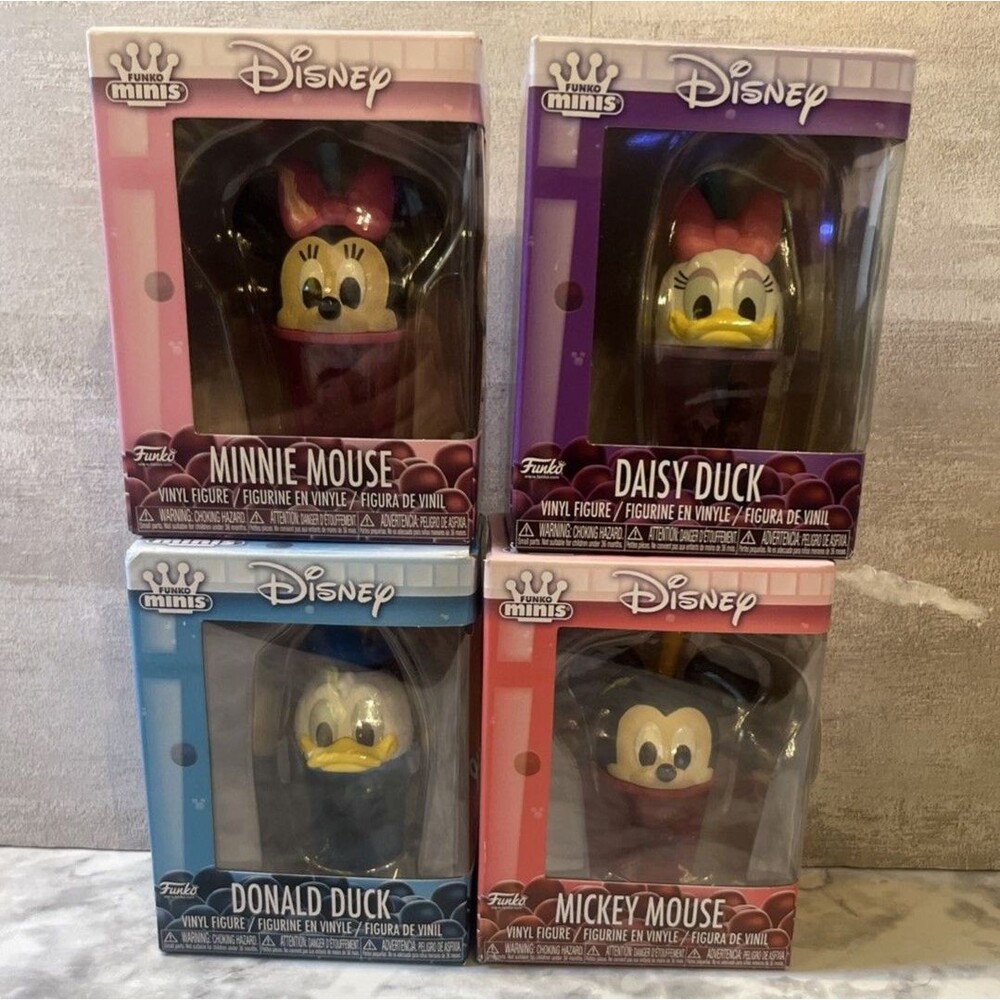 Kidcore Disney Funko Minis Boba Figures Mickey Minnie Donald Daisy NIB Lot 4